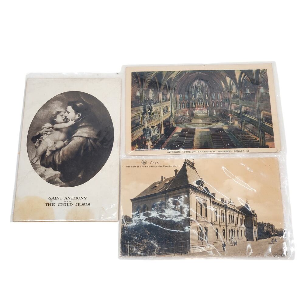 Junk Drawer Lot of 3 Vtg Cathedral Religious Spiritual Postcards 5.25" x 3.5"